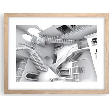 Obraz Obraz plakát v rámu světlý dub do obýváku 40x30 abstrakce foto na zeď