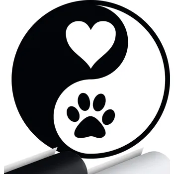 Samolepicí dekorace na vozidlo SAMOLEPKA na auto YIN YANG LÁSKA PUPILE 12x12