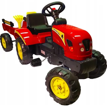 autíčko Šlapací traktor s přívěsem Agat červený, plastový, 3+