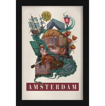 Obraz Moderní nástěnná dekorace Vintage retro styl Město Amsterdam 20x30 cm