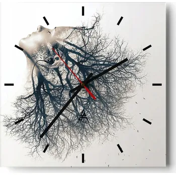 Hodiny Velké nástěnné hodiny 40x40 Abstrakce Skleněné tiché hodiny