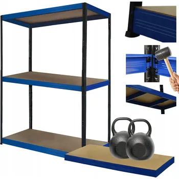 Dílenský regál Kovový regál do skladu, dílny HELIOS 90x110x35cm 3 police, nosnost 275kg