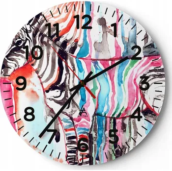 Hodiny Kuchyňské nástěnné hodiny 30x30 Abstrakce Moderní skleněné hodiny Tiché