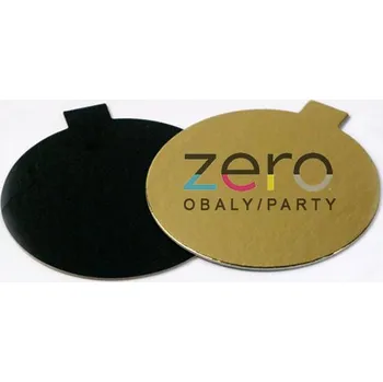 Jednorázové nádobí Podložka lepenková pr. 8 cm - zlatá/černá (banketka)