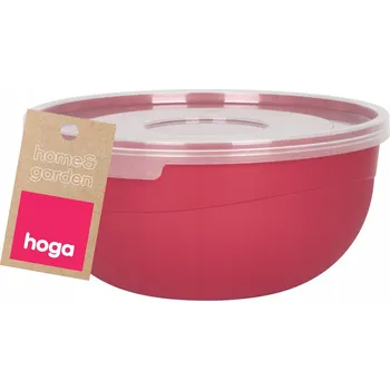 KUCHYŇSKÁ MISKA PLASTOVÁ S VÍKEM NA POTRAVINY 0,7L 14CM BORDOVÁ