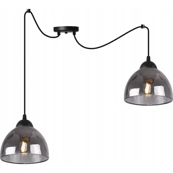ZÁVĚSNÉ STROPNÍ SVÍTIDLO LUSTR PAVOUK LOFT DVOJITÝ SKLENĚNÝ GRAFIT ČERNÁ
