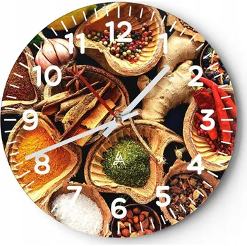 Hodiny Nástěnné hodiny do obýváku 40x40 Gastronomie Hodiny na skle Loft Tiché