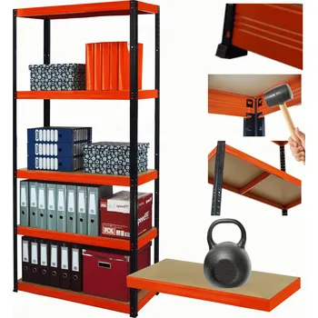 Dílenský regál Kovový regál do skladu HELIOS 180x120x35cm 5 polic x 175kg ODOLNÝ PL