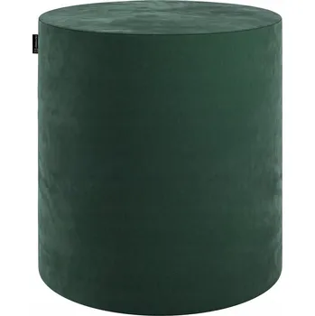Taburet Dekoria Puf Barrel, tmavě zelený, sametový velur