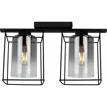 ZÁVĚSNÉ STROPNÍ SVÍTIDLO LUSTR ČERNÝ NAD STŮL GLAMOUR SKLENĚNÝ LOFT GRAFIT