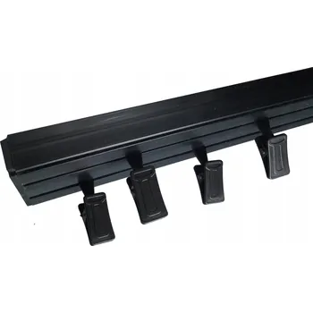 Obraz Černá stropní lišta PVC dvojitá 3,7 m + sada