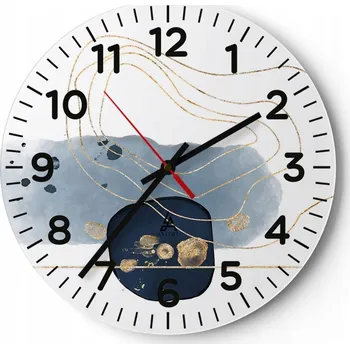 Hodiny Nástěnné hodiny do obýváku 40x40 Abstrakce Kulatý Skleněné hodiny Loft Tiché