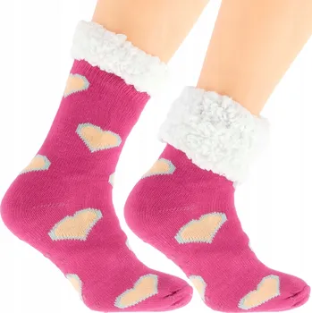 Dámské ponožky Dámské zimní Ponožky COZY SRDÍČKA ABS 36-41