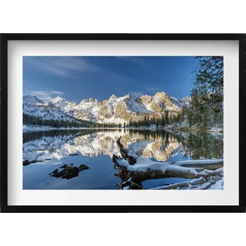 Obraz Dekorativní nástěnný obraz v rámu s grafikou Horská krajina přírody 70x50 cm