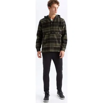 Pánská mikina PÁNSKÁ MIKINA zelená S KAPUCÍ mikina s kapucí DEFACTO M 3J3G6_B*