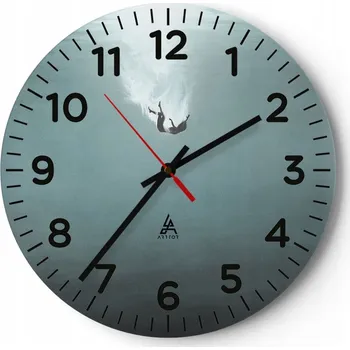 Hodiny Nástěnné hodiny do obýváku 40x40 Voda Kulatý Skleněné hodiny Loft Tiché