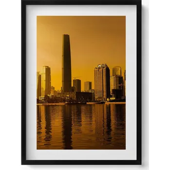 Obraz Dekorativní nástěnný obraz s rámem a grafikou loft Řeka Zhujiang Čína 50x70 cm