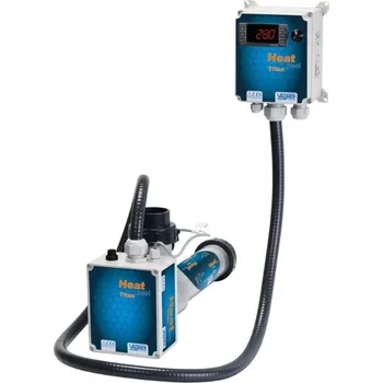 Ohřev bazénu VágnerPool elektrický průtokový ohřívač vody Heat Pool 3kW, 400V, Titan, el.průt.spínač,dig.termostat