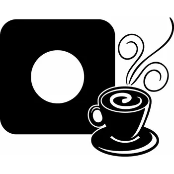 Obraz Šálek Samolepka pod vypínač Drukant 17 x 21 cm černá