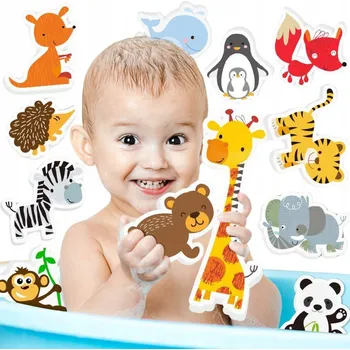 Hračka pro nejmenší Hračka do vany OWL-TECH – sada 18 pěnových zvířátek s více barvami