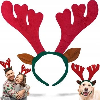 Vánoční dekorace VÁNOČNÍ PÁSKA DO VLASŮ NA HLAVU VÁNOČNÍ ROHY SOB ZÁBAVNÁ A POHODLNÁ