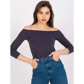 Dámská halenka Basic Feel Good Dámská halenka bez ramínek Deeba grafitová L