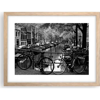 Obraz Obraz plakát v rámu světlý dub do obýváku 40x30 amsterdam foto na zeď