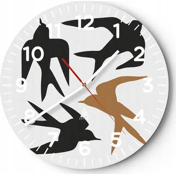 Hodiny Nástěnné hodiny do obýváku 40x40 Boho Kulatý Hodiny na skle Loft Tiché