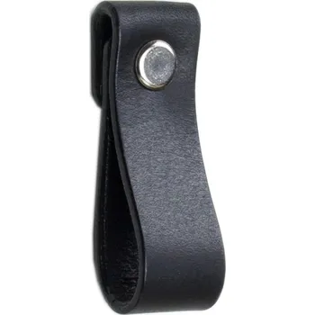 Nábytkové kování NÁBYTKOVÁ ÚCHYTKA KNOFLÍK kožený černý úchytka na skříňku, komodu Hemnes 6G20