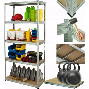 Dílenský regál Kovový regál skladový stojan pozink HELIOS 180x100x50cm 5 polic x 350kg ODOLNÝ