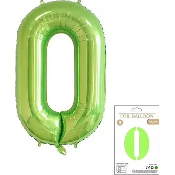 Balónek OBROVSKÝ FÓLIOVÝ BALÓN ČÍSLICE NULA 0 ZELENÁ NAROZENINOVÁ BALÓNKOVÁ VÝZDOBA 100 CM XXL HELIUM!