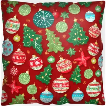 Polštář DEKORAČNÍ POVLEČENÍ NA POLŠTÁŘEK VÁNOČNÍ MOTIV 40x40 cm - POVLEK NA POLŠTÁŘEK S VÁNOČNÍM VZOREM DÁREK