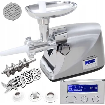 Kuchyňský mlýnek Mlýnek na maso Berlinger stříbrný 2200 W s funkcí zpětného chodu