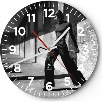 Hodiny Kuchyňské nástěnné hodiny 30x30 Žena Moderní skleněné hodiny do obýváku Tiché