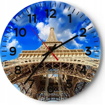 Hodiny Kuchyňské nástěnné hodiny 30x30 Město Moderní skleněné hodiny do obýváku Tiché