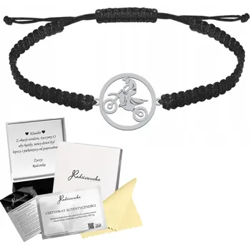 Náramek Stříbrný Pánský náramek Motocross GRAVÍROVÁNÍ DÁREK