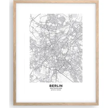 Obraz Obraz plakát na zeď v rámu světlý dub 40x50 město plakáty do obýváku