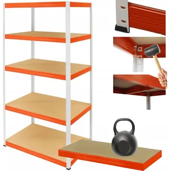 Dílenský regál Kovový regál do skladu HELIOS 180x120x35cm 5 polic x 175kg ODOLNÝ PL