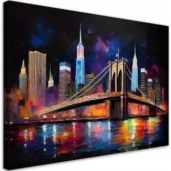 Obraz Obraz na plátně, Město Abstrakce Most New York 60x40