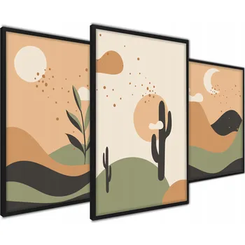 Obraz Plakát Triptych Arizona Plakáty Kaktus bez rámu 40 x 50 cm