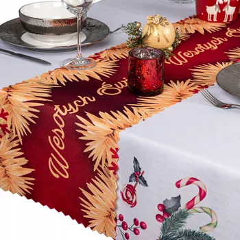 ubrus Vánoční běhoun na stůl Svátky Hvězda 30x160 Veselé Vánoce