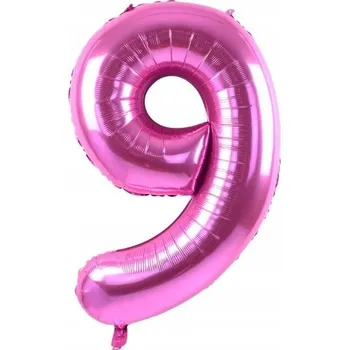Balónek Fóliový balónek ČÍSLICE 9 růžový - 42" ~100 cm