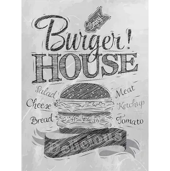 Obraz Cedule Burger House - White