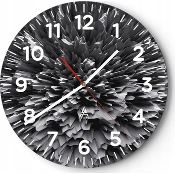 Hodiny Kuchyňské nástěnné hodiny 30x30 3D Moderní skleněné hodiny do obýváku Tiché