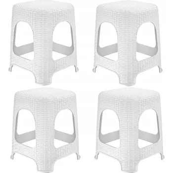 Taburet KADAX KUCHYŇSKÁ STOLIČKA TABURET BÍLÝ, SADA 4 KS