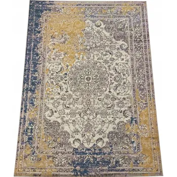 Koberec Koberec retro glamour modro-žlutý - střapatý 60x120