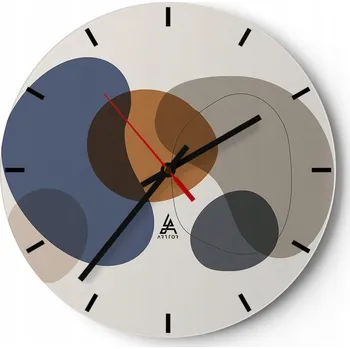 Hodiny Nástěnné hodiny do kuchyně 30x30 Abstrakce Skleněné hodiny do obýváku Tiché