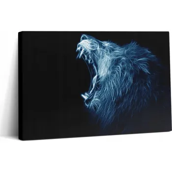 Obraz Obraz Canvas Plátno s dřevěným rámem do kuchyně Divoká řeč těla lva 30x20