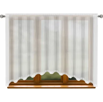 Záclona HOTOVÁ ZÁCLONA S LEMOVÁNÍM OBLOUK VOÁL 300x150 BÍLÁ