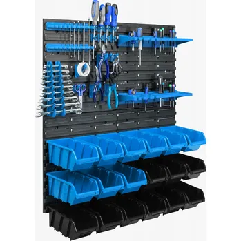 Obraz DÍLENSKÁ STĚNA / PANEL NA NÁŘADÍ + 18 ÚLOŽNÝCH BOXŮ